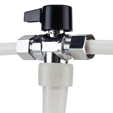 Apollo 1/2 in. Chromed Brass PEX-A Barb x 3/8 in. Compression Dual Outlet Quarter-Turn Angle Stop Valve EPXVT123838C